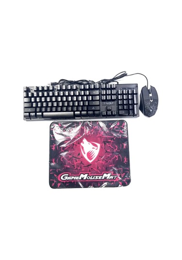 Techbloom Tf31 T Wolf 3ü 1 Oyun Kombo Seti Aydınlatmalı Mekanik Klavye Optik Fare Mousepad Pc Ofis Diğer