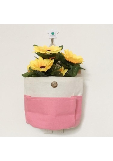Trendooze Homyl Kumaş Saklama Çantası, Duvara Montajlı, Pembe Pembe