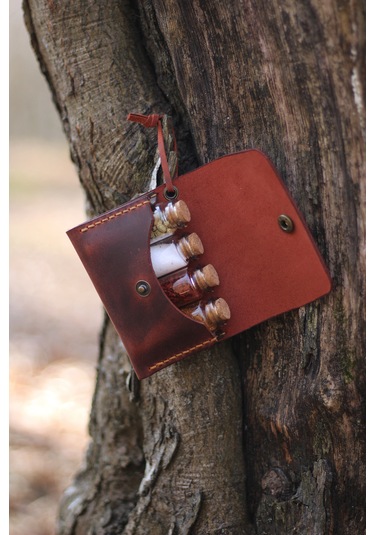 Hi Leather Kişiye İsme Özel Maia Kamp Outdoor Deri Baharatlık Ros Çok Renkli