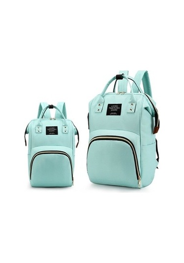 Mumya Çantası Büyük Kapasiteli Çok Fonksiyonlu Sırt Çantası Su Geçirmez Biberon Bezi Çantası Yeşil Yeşil
