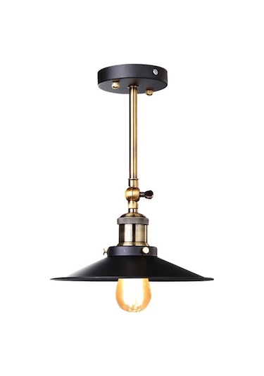 Retro Mafsallı Dekoratif Metal Duvar Aplik Siyah