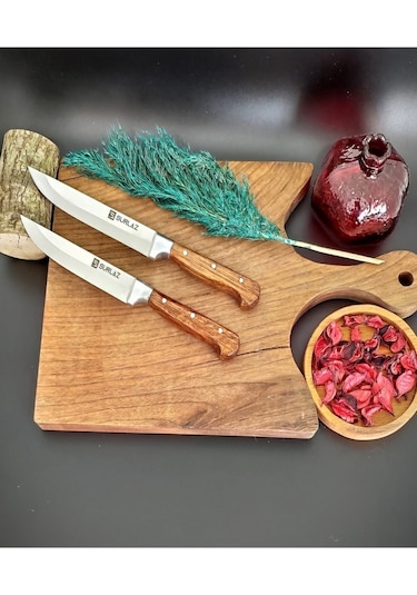 Sürmene Sürlaz 2'li Mutfak Bıçak Seti Et Ekmek Sebze