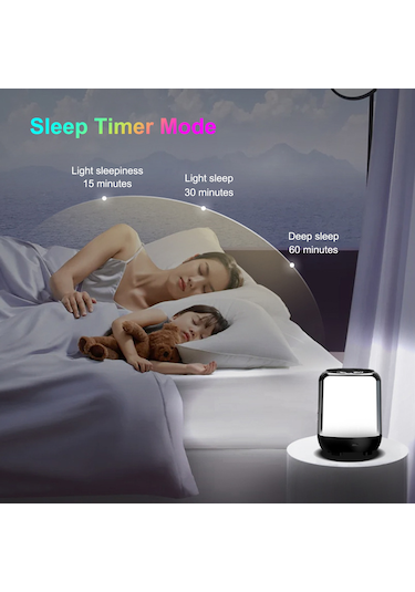Ranyeek Renkli Rgb Işık Ve Beyaz Gürültü Özellikli Bluetooth Uyku Hoparlörü Bl03, 1500mah Pil, 15/30/60 Dakika Zamanlayıcı