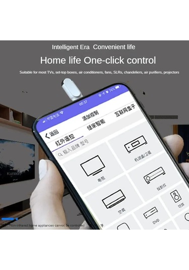 Telefon Uzaktan Kumanda Usb Akıllı Kızılötesi Uygulama Kontrolü Tv Klima İçin Kablosuz Mini Adaptör Tip-c