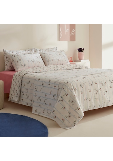 Sarah Anderson Visnu Çift Kişilik Pike Hediyeli Nevresim Takımı Beyaz