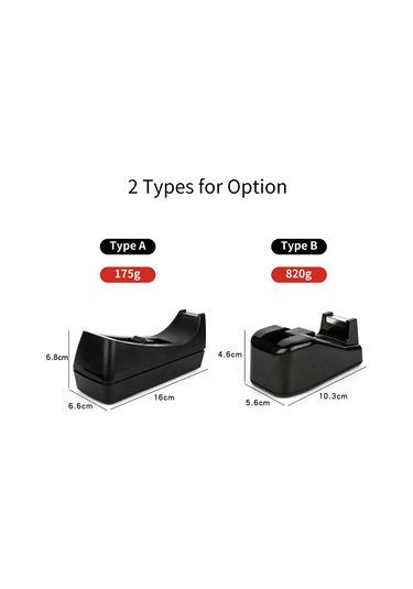 Springsun Scotch Masaüstü Bant Dispenser-kesici, Kaymaz Taban - Ofis/ev/okul/dıy, Siyah