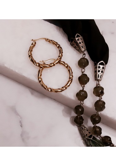 Giftworld Çelik Burgulu Halka Küpe