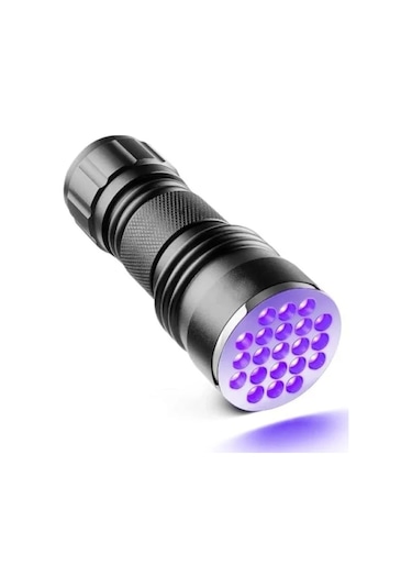 21 Led 395nm Uv El Feneri - Siyah Açık Beyaz