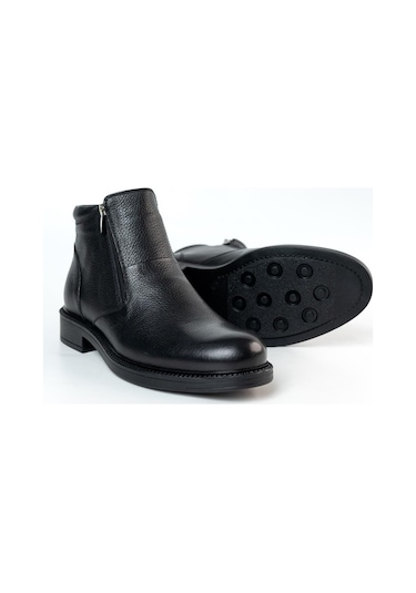 Smart Içi Kürklü Eva Taban Çift Fermuarlı Hakiki Deri Erkek Bot