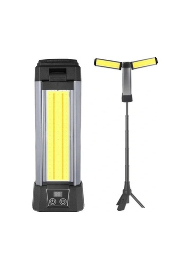 Powermaster Pm-24565 25 Watt Usb - Type-c Girişli P50 Ve Cob Ledli 2 Kanatlı Kollu Çalışma Lambası
