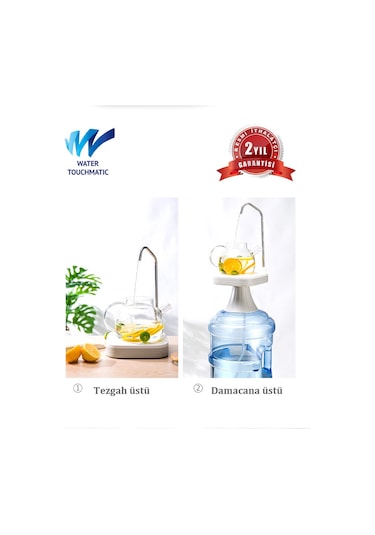 Watertouchmatic Şarjlı Su Pompası Beyaz