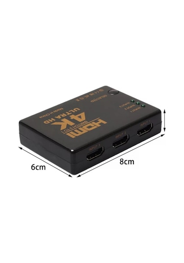 Hdmi Çoklayıcı 3 Port 4K Kumandalı Ultra Hd Hdmi Switch Splitter