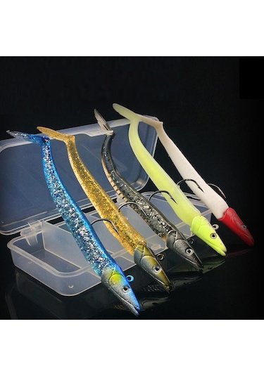 Valkyrie 5 Adet 12cm 20gr Silikon Jig Balık Yem Seti Çipura Levrek Katili Kutulu