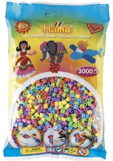 3.000'Lik Hama Midi Boncuk - Pastel Renkler