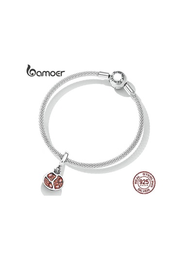 Bamoer 925 Ayar Gümüş Narin Nar Kolye Kadınlar İçin Fit Dıy Bilezik Ve Bileklik Meyve Takılar Güzel Takı Gümüş