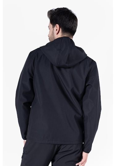 Kapüşonlu Softshell Mont Siyah