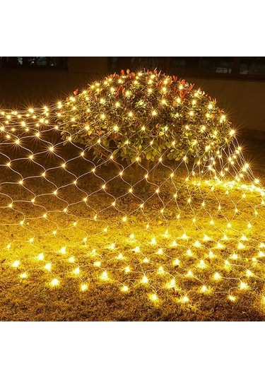 Novahub Ağ Işıkları, Balık Ağı Işıkları, Bahçe Aydınlatma 24v 3x2m 192 Led Solar Dekoratif Ampul Transformatörlü Erkek/dişi Fiş Çok Renkli Çok Renkli