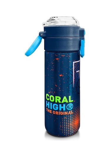 Coral High Kids Turuncu Lacivert Basketbol Desenli Pipetli Ve Direkt İçim Çelik Termos 500 Ml 31967 Turuncu