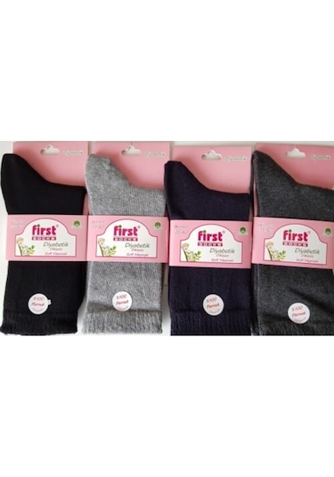 First Kadın Beyaz Renk 12 Li Pamuklu Soket Şeker Çorabı Asorti