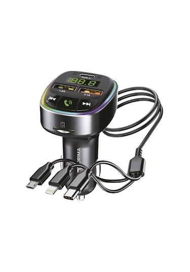 Torima G15 Siyah Fm Transmitter Araç Şarj Cihazı 18w Hızlı Şarj - Usb/type-c/tf Kart Destekli