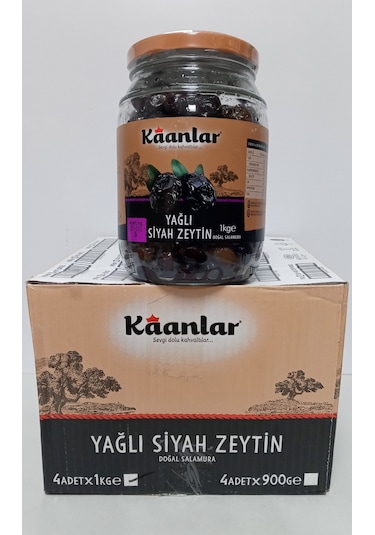 KAANLAR YAĞLI SİYAH ZEYTİN 1 KG X 4 ADET