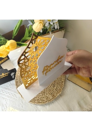 Lijinxu Ramazan Masa İşareti Süsleme Hediyesi Beyaz-altın
