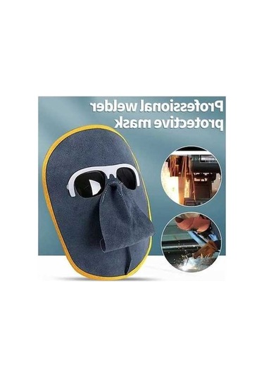 Tongxida Jialan Sığır Derisi Kaynak Maskesi Yüz Koruma Hafif Kafa Sırt