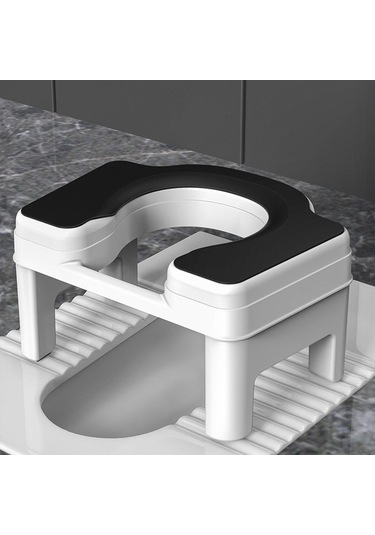 Suntek Tuvalet Taburesi Taşınabilir Kaymaz 18,5cm-beyaz-siyah