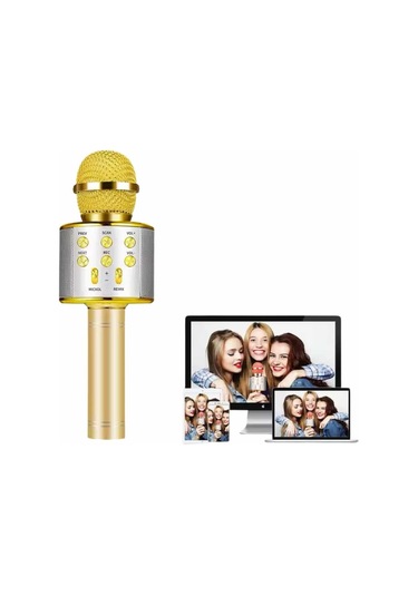 Karaoke Mikrofon Bluetooth Bağlantılı Aux Girişli Uzun Pil Ömrü Yüksek Ses Kaliteli