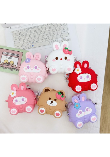 Cartoon Bear Silikon Çanta-kahverengi Kahverengi