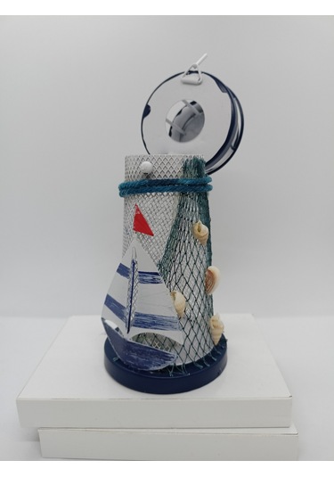 METAL LED IŞIKLI DENİZ FENERİ-DEKORATİF
