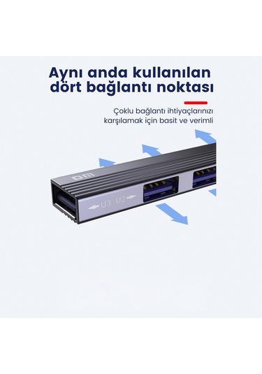 Dm CHB057 USB Type-C To 4 Portlu 3xUSB 2.0 1xUSB 3.0 15 CM Hub