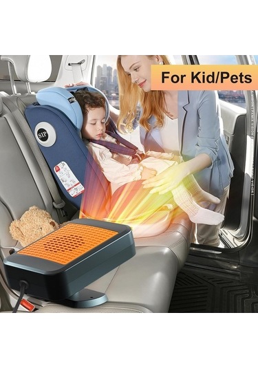 Dancemonkey Lichen Araba Isıtıcı, 12v Araba Isıtıcı, 2'si 1 Arada Isıtma Yx Siyah