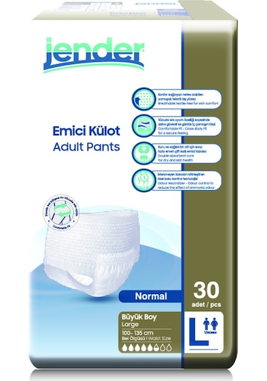 Jender Emici Külot Yetişkin Hasta Bezi L 30'Lu