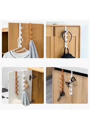 Honmex Beş Kanca Çok Amaçlı Izsiz Kapı Askısı - Pekinli Ve Mont Organizasyonu İçin Dayanıklı Pp Malzeme Diğer