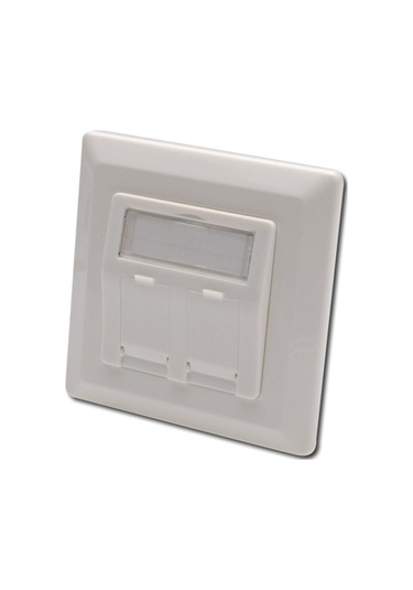 Digitus Keystone Jack Takmak İçin 2 Li Priz 50/50 Mm Çerçevesi 80/80 Mm , Tozdan Korumak Amacıyla Kapaklı, Beyaz Renk Ral 9010-18268