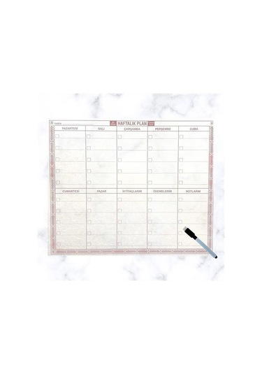 Büro Ev Ofis İçin 40x50cm Manyetik Yapışır Yazılır Kalemli Şeffaf Haftalık Duvar Planı Diğer