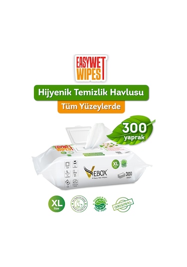 Vebox Easy Wet Wipes Yüzey Temizleme Havlusu 3x100 300 Yaprak