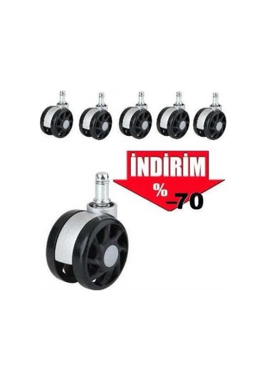 Depolife Krom Tekerlek 5 Adet Paket Ofis Yönetici Patron Koltuğu Tekerle