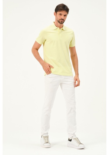 Classıc Pamuk Regular Comfort Erkek Polo Yaka Tişört Sarı