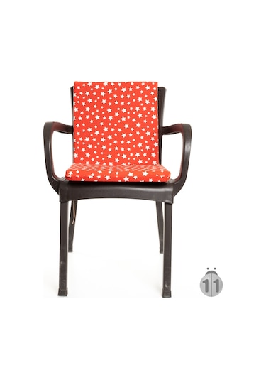 Mer-Tim Kırmızı Yıldız Desenli Sandalye Minderi 1 Adet