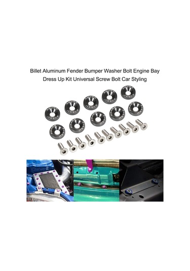 Youmex 10 Adet Titanyum Renkli Çelik Levha Alüminyum Araç Bumper Yıkama Yorulmaz Somun Ve Mafsal Seti 8 Renkten Seçim