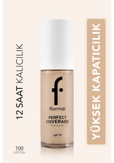 Flormar Perfect Coverage Yüksek Kapatıcı Fondöten 100 Light Ivory