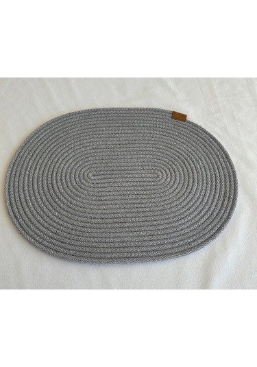 Jüt Amerikan Servis Sofra Altlığı, Masa Dekoru Supla Oval 30x40 8li Gri