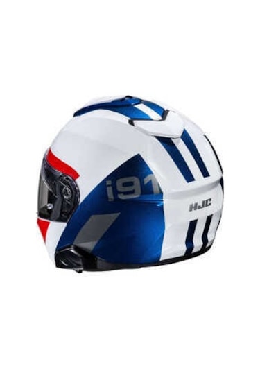 HJC İ91 Bina Mc21 Çene Açılır Kask Beyaz - Kırmızı - Mavi