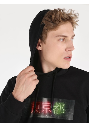 Colin's Colins Regular Fit Baskılı Kapüşonlu Siyah Erkek Sweatshirt Cl1059894 Siyah Colin's Colins Regular Fit Baskılı Kapüşonlu Siyah Erkek Sweatshirt Cl1059894 Siyah