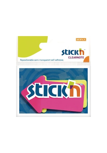 Stick'n 21141 Yapışkanlı Ok Not Kağıdı 50x76 60 Yaprak 2 Renk
