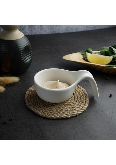 P.l. Proff Cuisine Sosluk 80 Ml 12x7,5x3,8 Cm Saplı Beyaz Porselen 2'li Paket 300732091 Beyaz