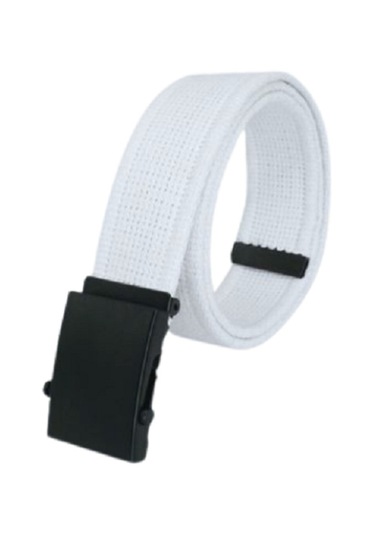 Unisex Siyah Tokalı Kolon Kemeri 4cm Beyaz Beyaz