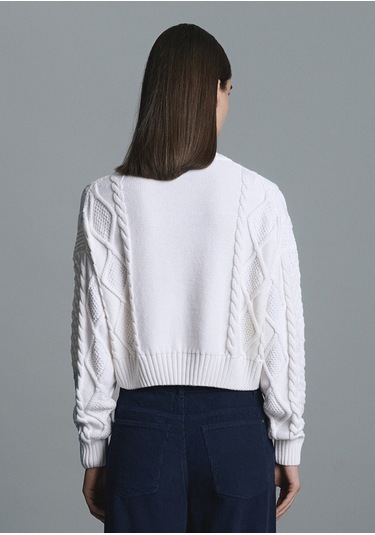 Mavi - M Logo Crop Ekru Kazak 1710796-80194 Ekru